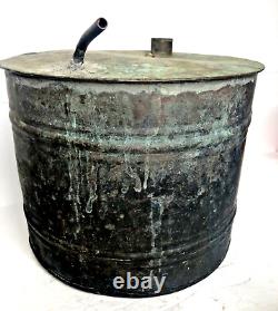 Vintage SMALL Copper Moonshine Still Pot possible Thumper Style Pot Nice Patina